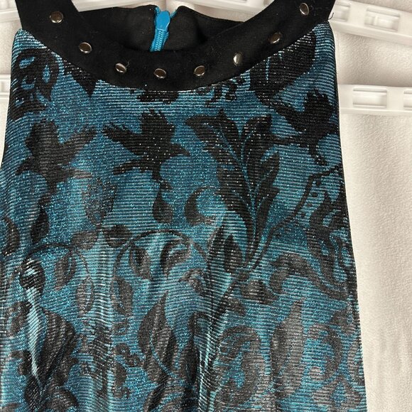 Disney Signed Girls Blue & Black High-Low Dress Size  S - Picture 2 of 6